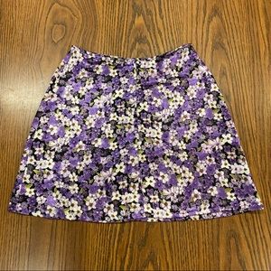 Vintage Floral Satin Mini Skirt